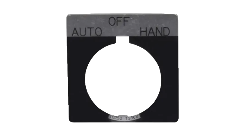 PLACA LEYENDA CUADRADA MAN-OFF-AUT 30.5mm