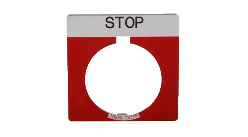 PLACA LEYENDA CUADRADA STOP 30.5mm
