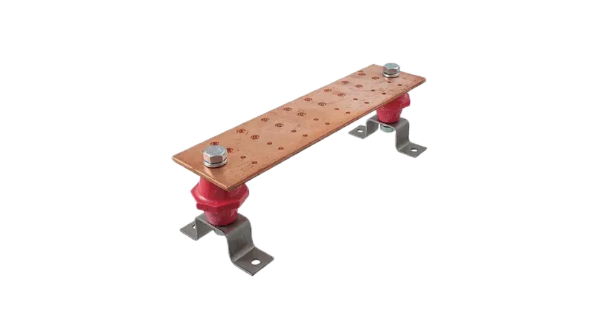 BARRA DE CONEXION COBRE 1/4"X2"X12" + KIT DE MONTAJE