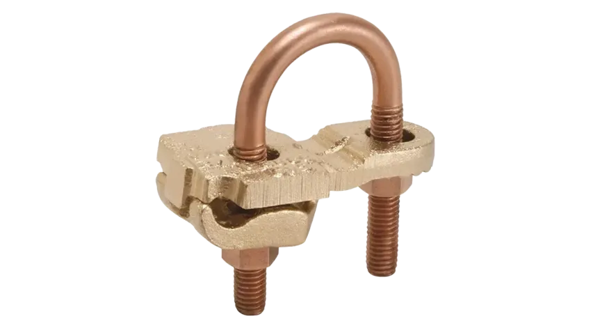 CONECTOR TIERRA CU P/CABLE 4AWG-4/0AWG A TUBO 1/2"-1" PERNO 3/8" UL