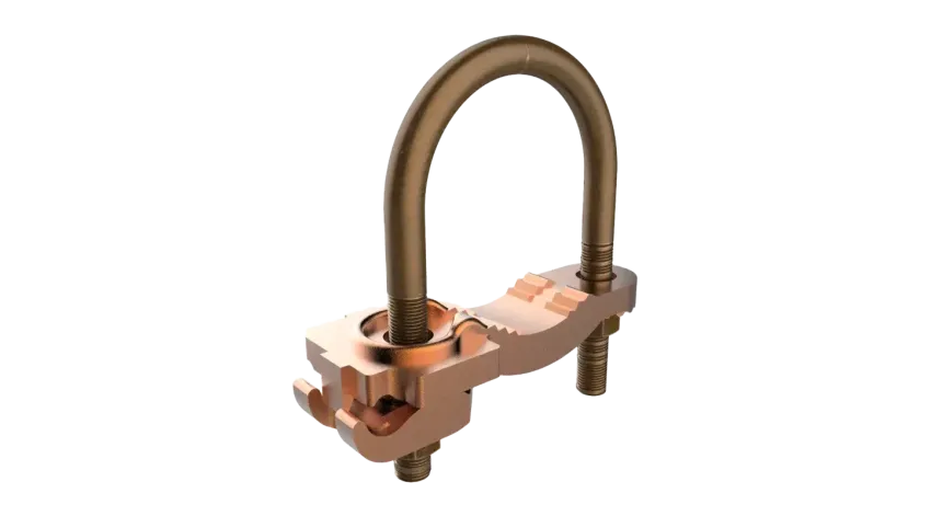 CONECTOR TIERRA CU P/CABLE 4AWG-4/0AWG A TUBO 2-1/2"-3-1/2" PERNO 3/8" UL