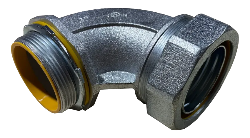 CONECTOR LIQUIDTIGHT CURVO AISL. HIERRO 3/4"X90° UL