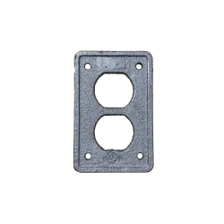 TAPA TOMACORRIENTE DOBLE P/CAJA FS ACERO 4X2, UL