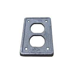 TAPA TOMACORRIENTE DOBLE P/CAJA FS ACERO 4X2, UL