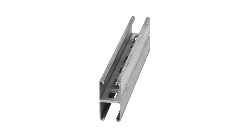 CANAL STRUT DOBLE ALTO RANURADO ACERO 1-5/8"X3-1/4"X10FT e:2.6mm HDG